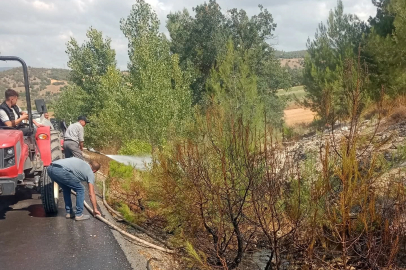Bursa Yenişehir’de alevler ormana&nbsp;ulaşmadan söndürüldü